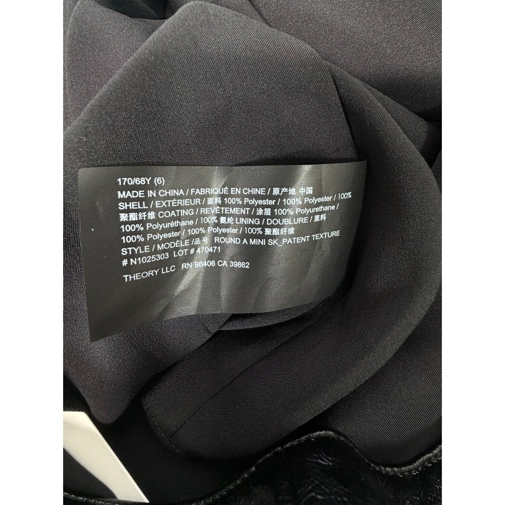 Theory Round A Mini Patent Black Skirt SZ 6 | $345 Retail - Picture 9 of 9